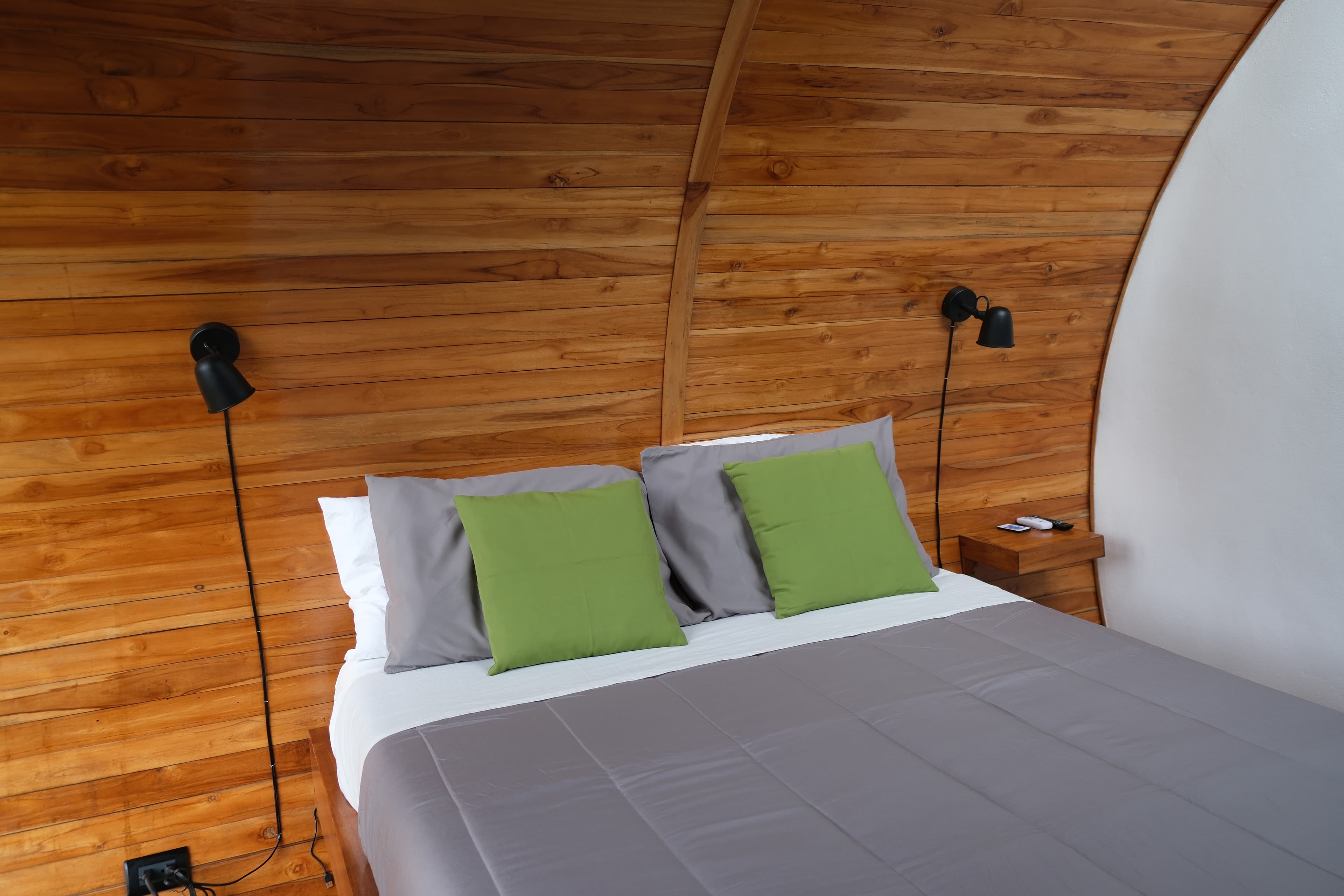 A casita bed made up for two