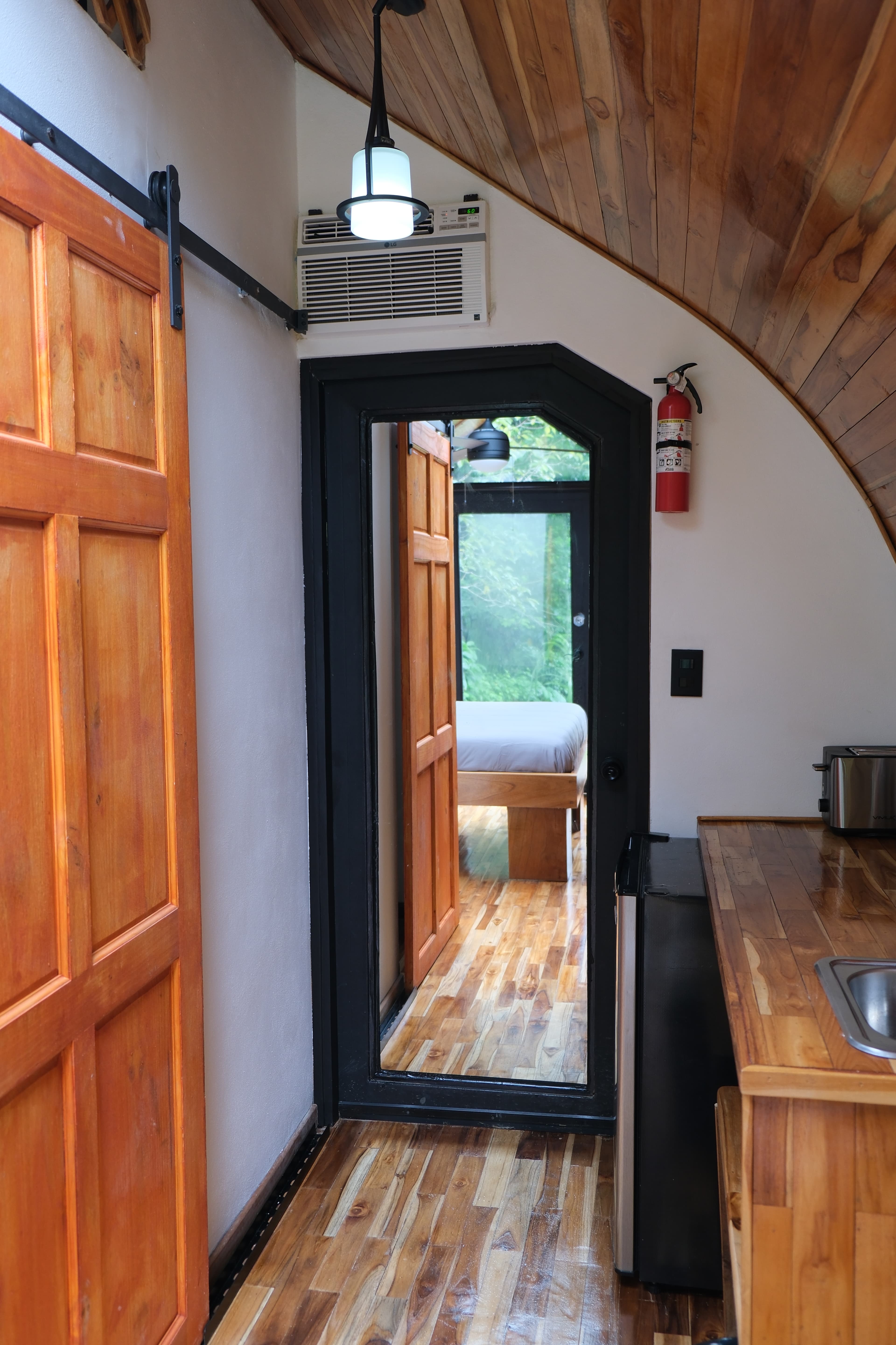 A casita's back door and hallway
